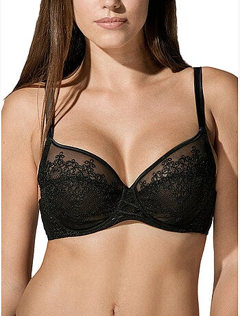 Soutien-gorge balconnet armaturé baroc noir
