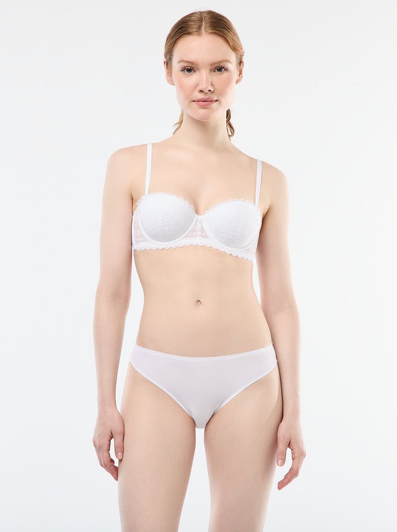 Soutien-gorge balconnet en dentelle Blanc - Kiabi