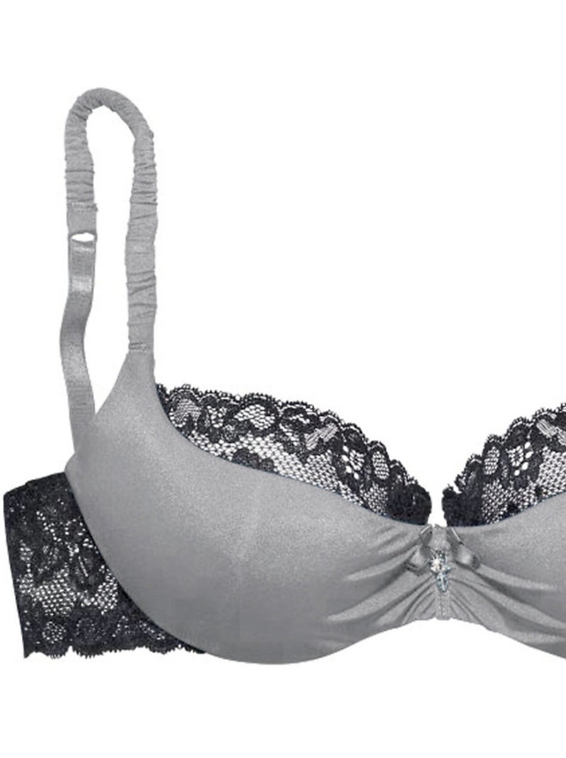 Soutien-gorge balconnet graciosa Argent - Kiabi