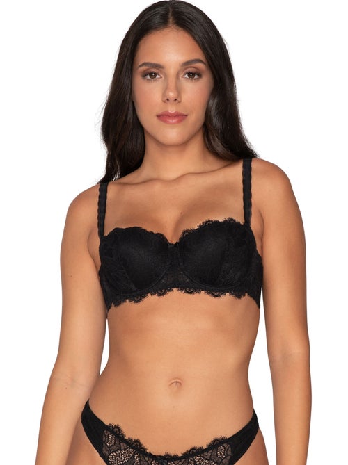 Soutien-gorge balconnet orchidea noir - Kiabi