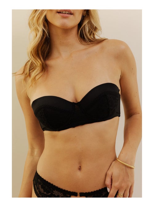Soutien-gorge bandeau à coques charnelle - Kiabi