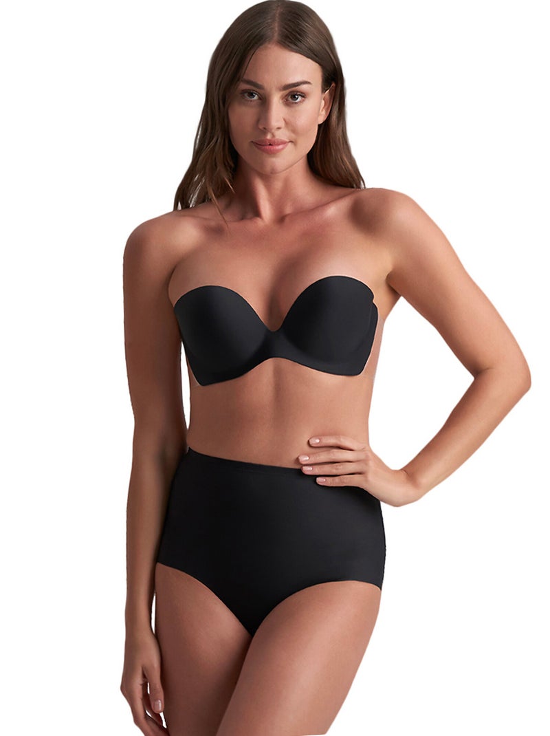 Soutien-gorge bandeau adhésif sans coutures diva Noir - Kiabi