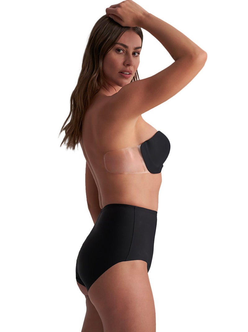 Soutien-gorge bandeau adhésif sans coutures diva Noir - Kiabi