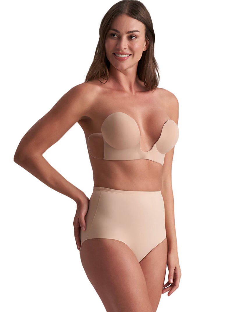 Soutien-gorge bandeau adhésif sans coutures u-style Beige - Kiabi