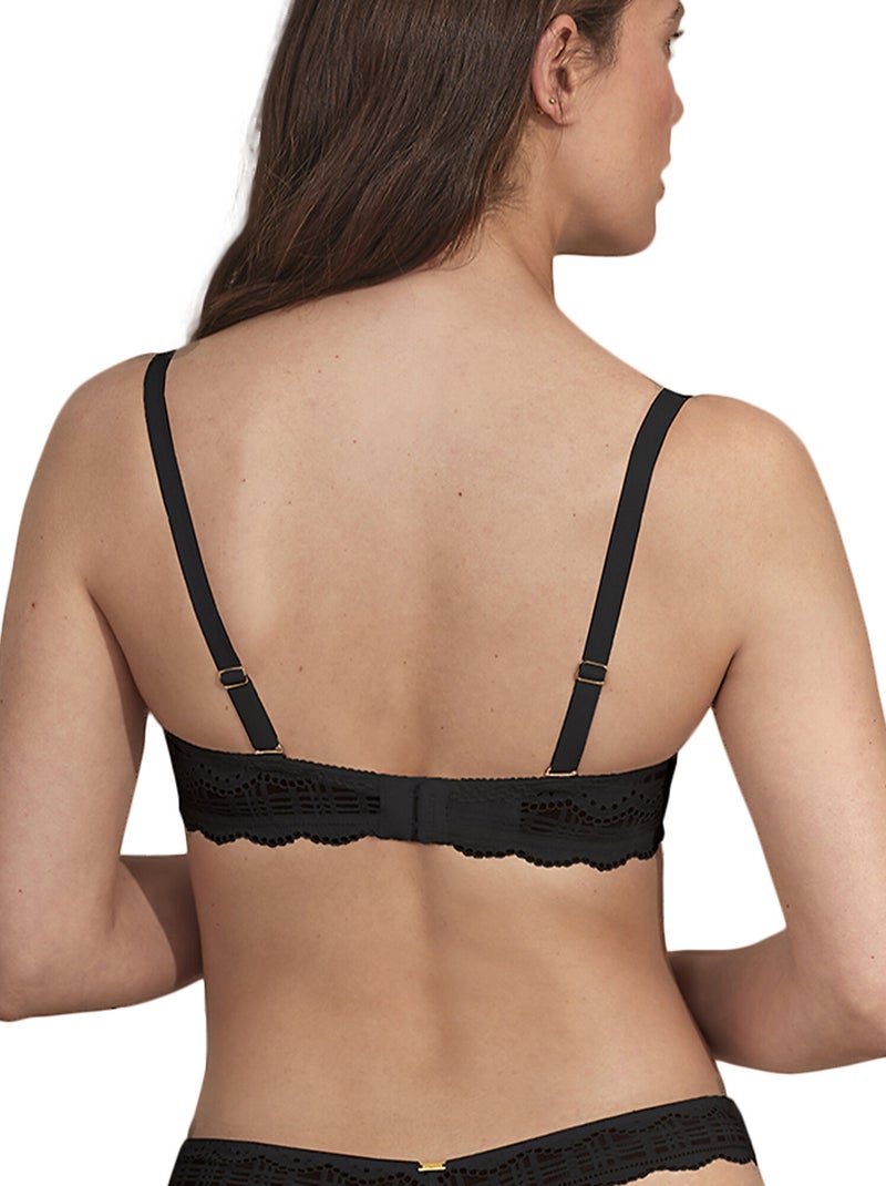 Soutien-gorge bandeau armaturé préformé alicia Noir - Kiabi