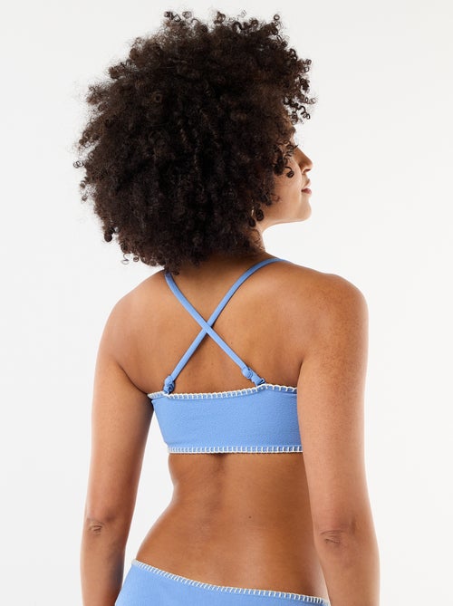 Soutien-gorge bandeau avec surpiqûres contrastées - Kiabi