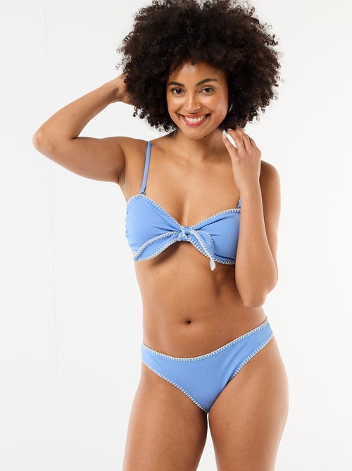 Soutien-gorge bandeau avec surpiqûres contrastées - Kiabi