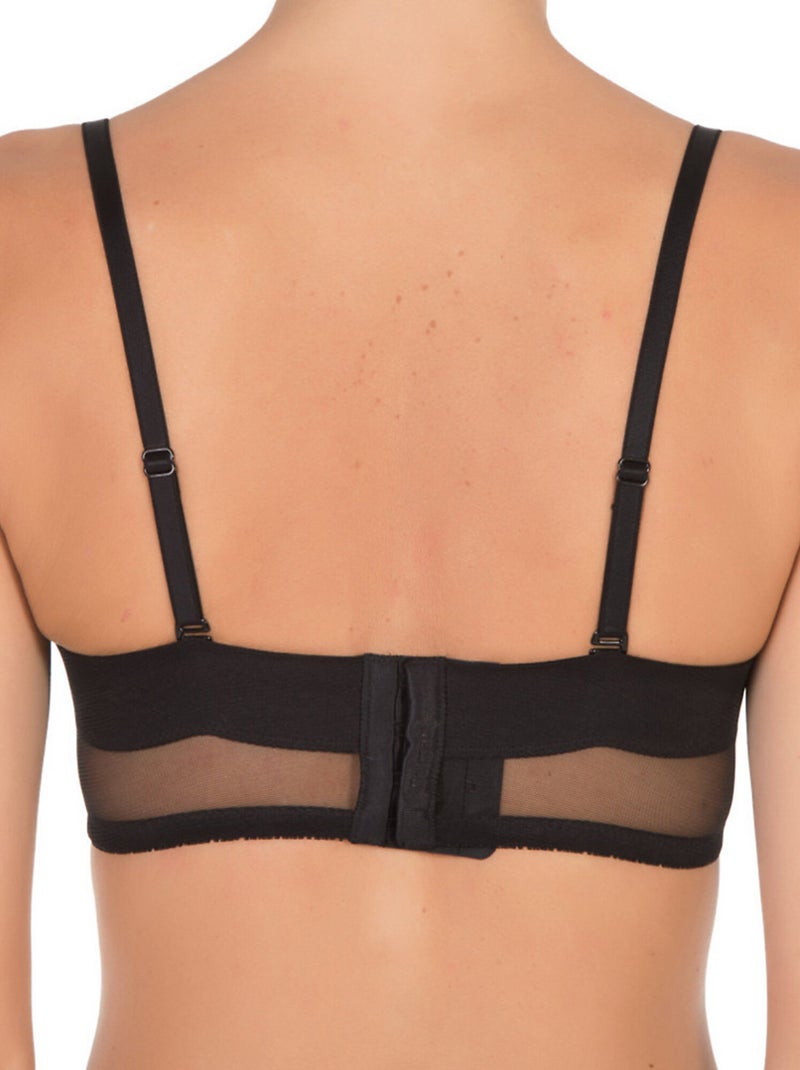 Soutien-gorge bandeau balconnet cabaret Noir - Kiabi