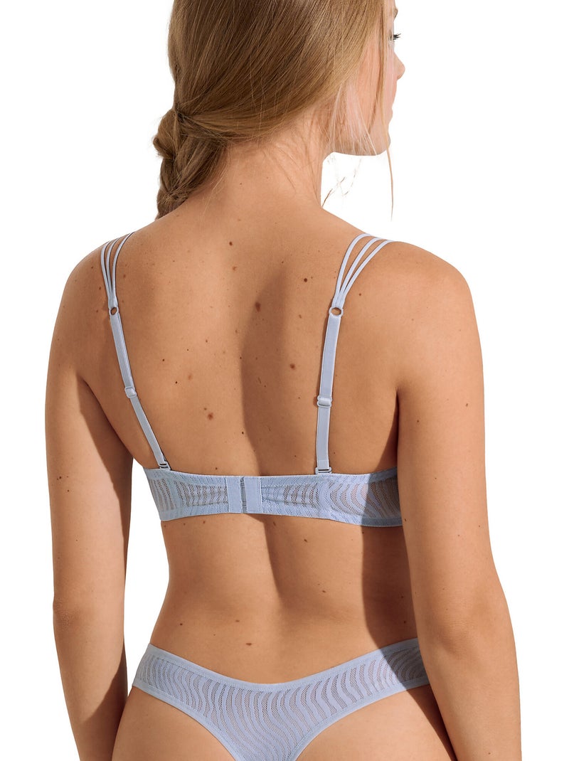 Soutien-gorge bandeau balconnet préformé nikki Bleu ciel - Kiabi