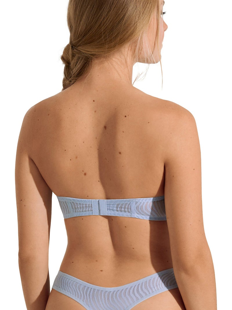 Soutien-gorge bandeau balconnet préformé nikki Bleu ciel - Kiabi