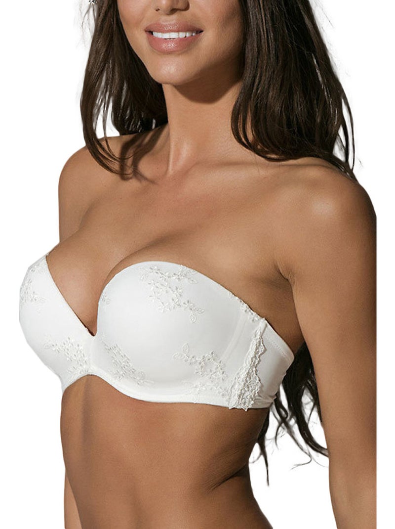 Soutien-gorge bandeau honeymoon mariage ivoire Ecru - Kiabi