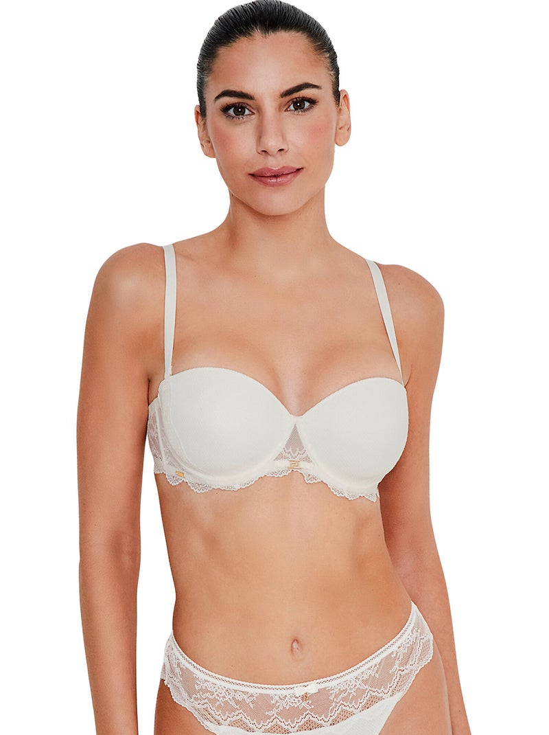 Soutien-gorge bandeau manuela mariage Ecru - Kiabi