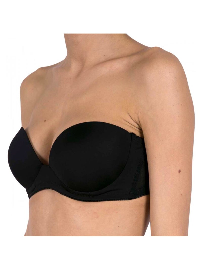 Soutien-gorge Bandeau Microfibre Noir - Kiabi