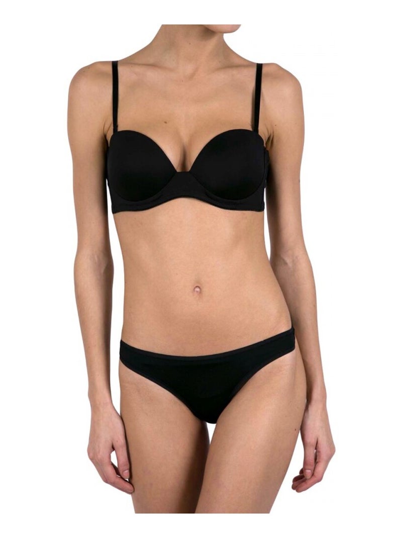 Soutien-gorge Bandeau Microfibre Noir - Kiabi