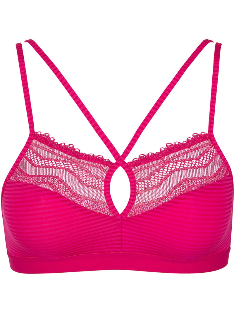 Soutien-gorge bralette sans armatures fantasy Magenta - Kiabi