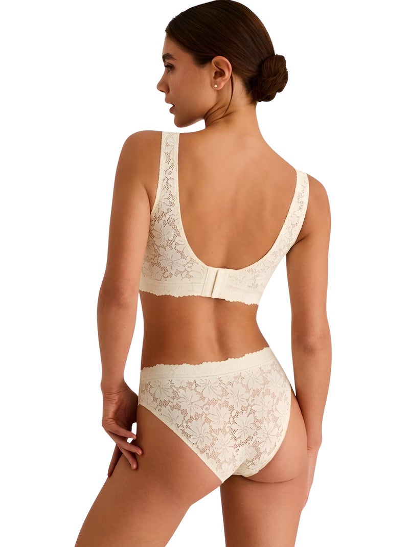 Soutien-gorge brassière sans armatures one and lace mariage Ecru - Kiabi
