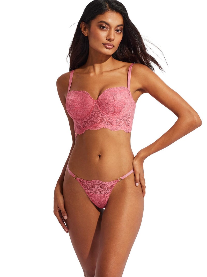 Soutien-gorge bustier balconnet matilda Rose - Kiabi