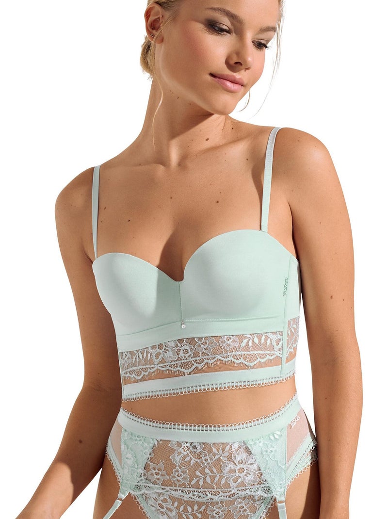 Soutien-gorge bustier balconnet préformé daydream Vert - Kiabi