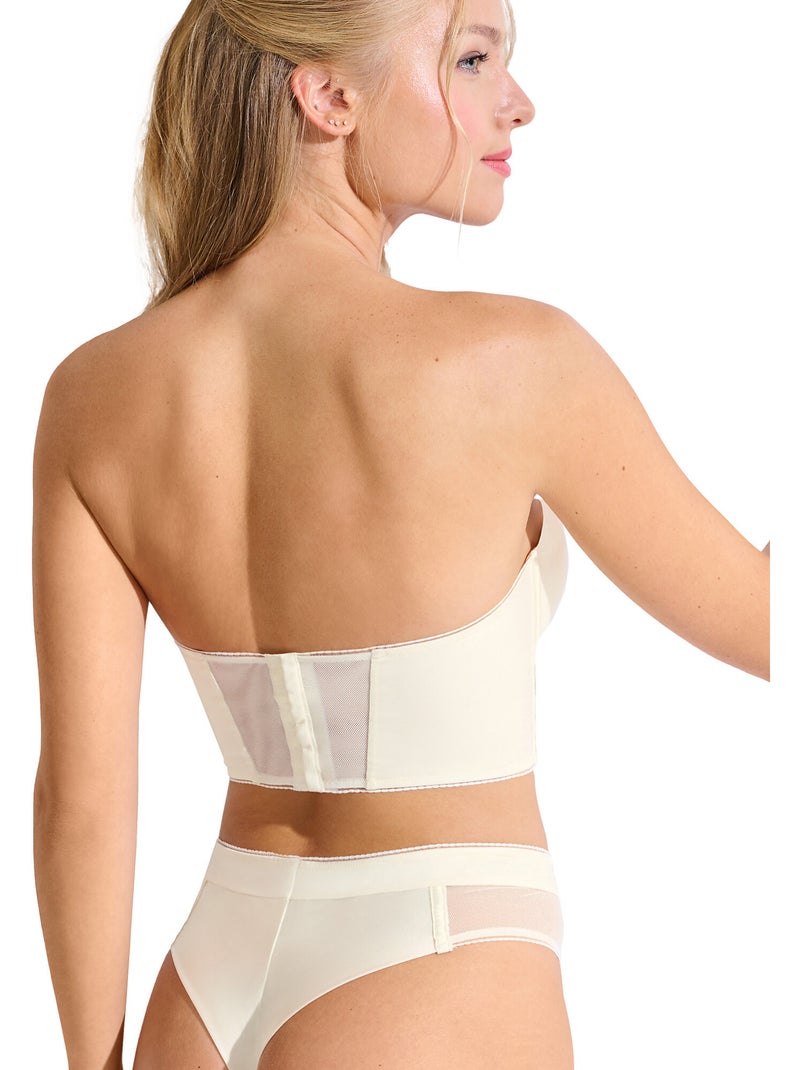 Soutien-gorge bustier balconnet préformé eminence mariage Ecru - Kiabi