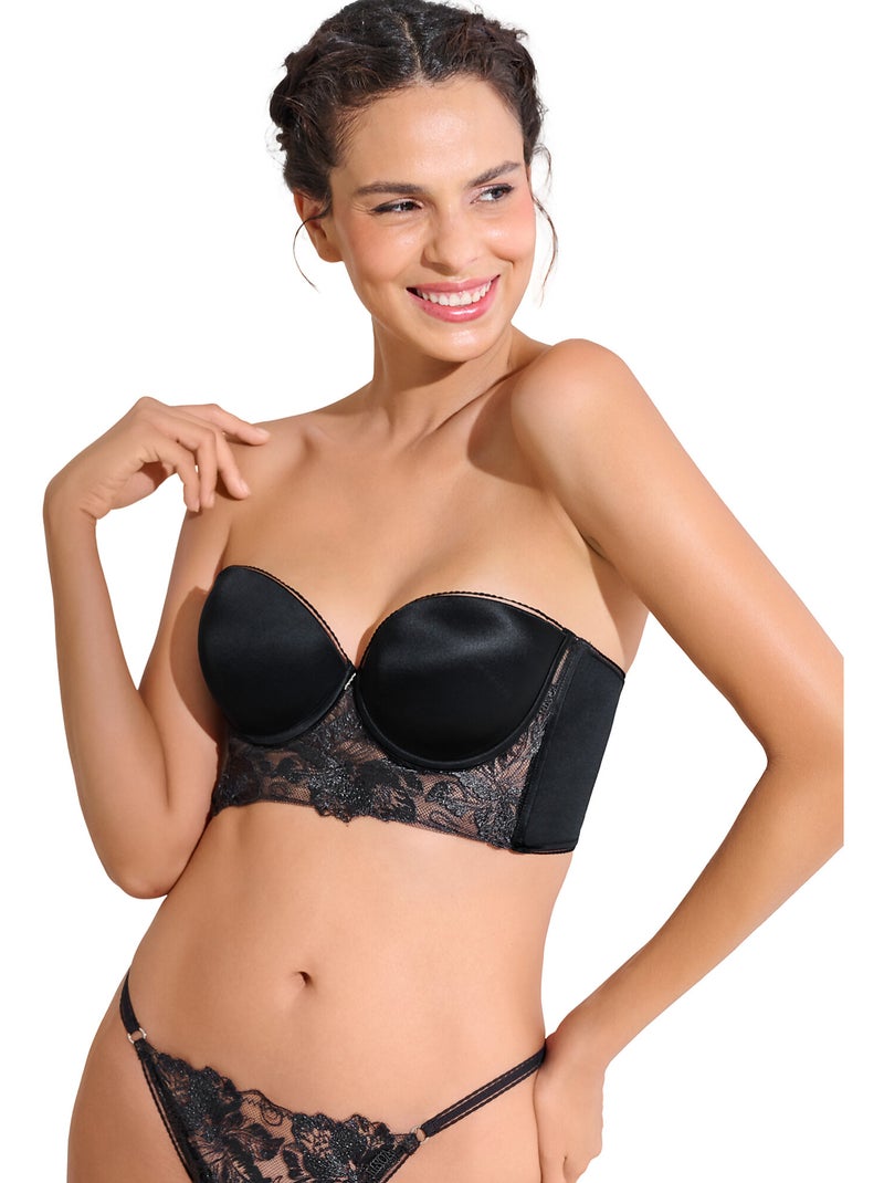 Soutien-gorge bustier balconnet préformé eminence Noir - Kiabi