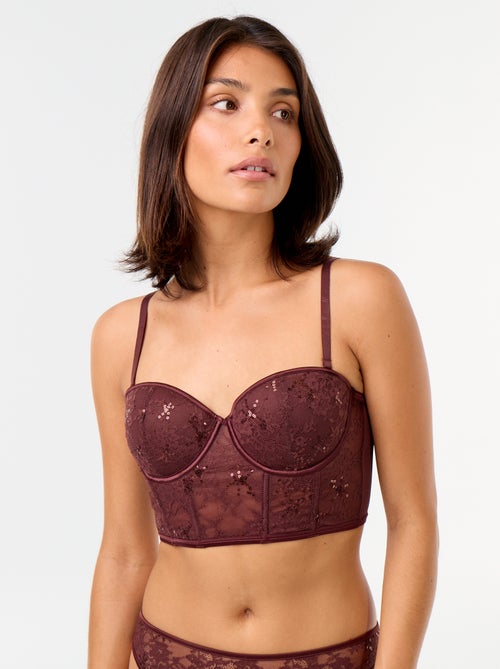 Soutien-gorge bustier en sequins - Kiabi