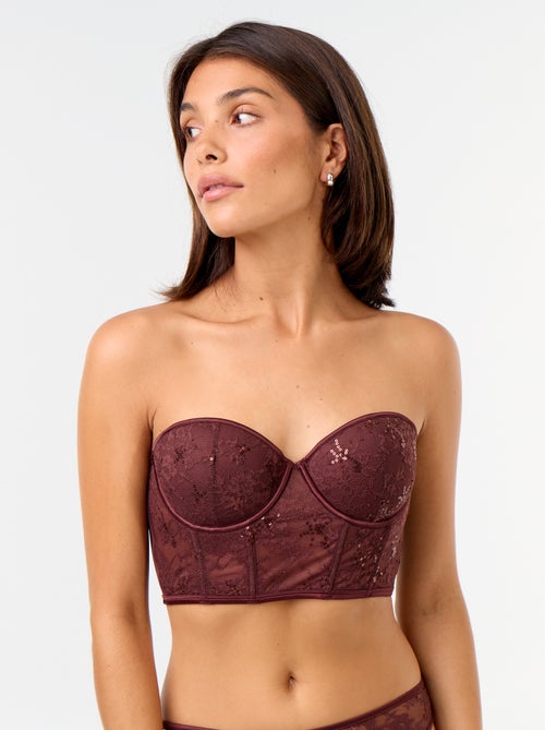 Soutien-gorge bustier en sequins - Kiabi