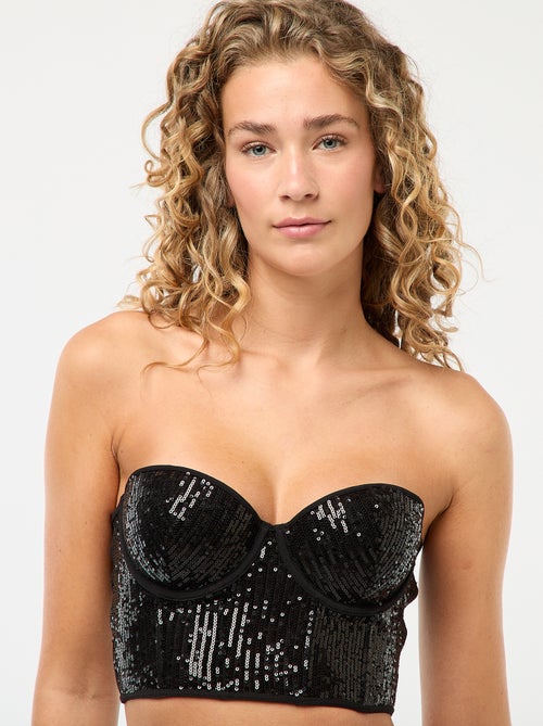 Soutien-gorge bustier en sequins - Kiabi