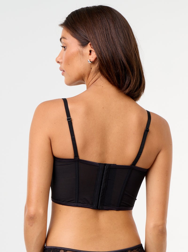 Soutien-gorge bustier en sequins Noir - Kiabi