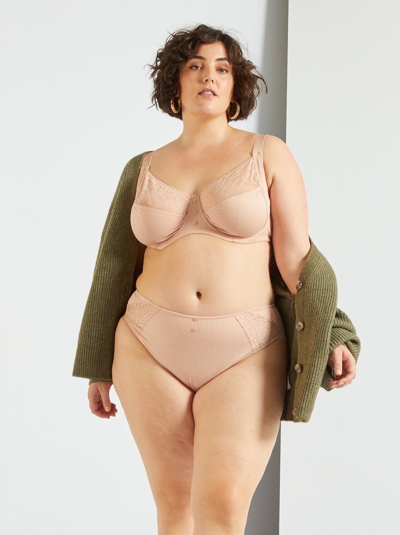 Soutien-gorge corbeille dentelle Rose - Kiabi
