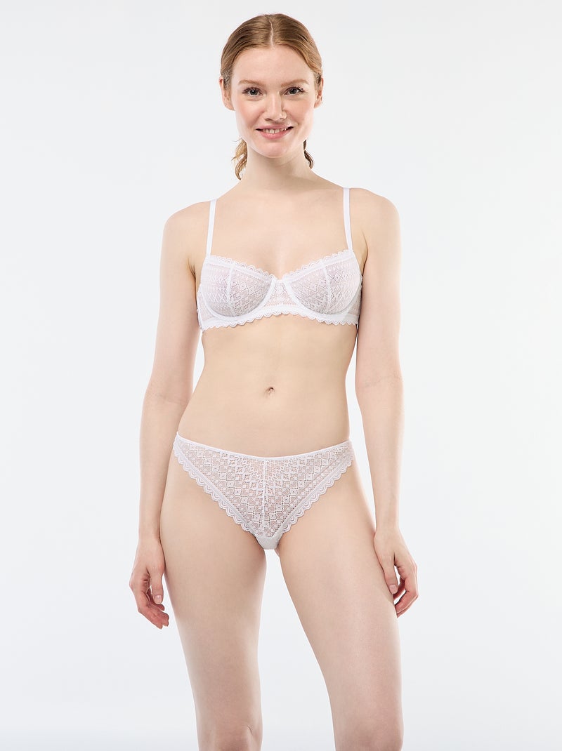 Soutien-gorge corbeille en dentelle Blanc - Kiabi