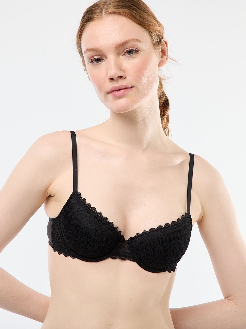 Soutien-gorge corbeille en dentelle Noir - Kiabi