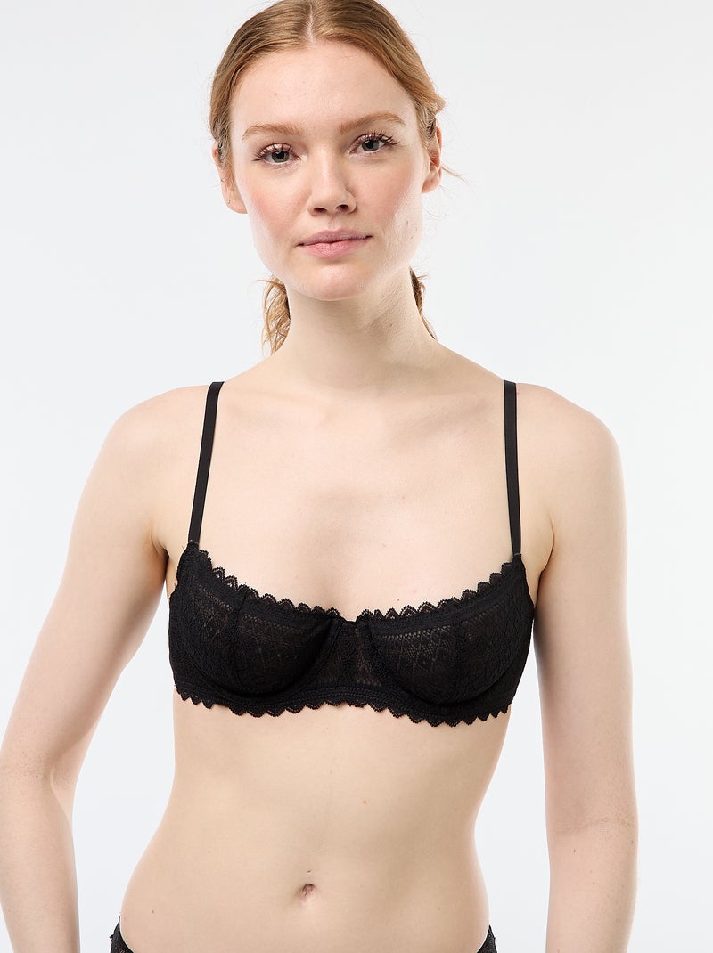 Soutien-gorge corbeille en dentelle Noir - Kiabi