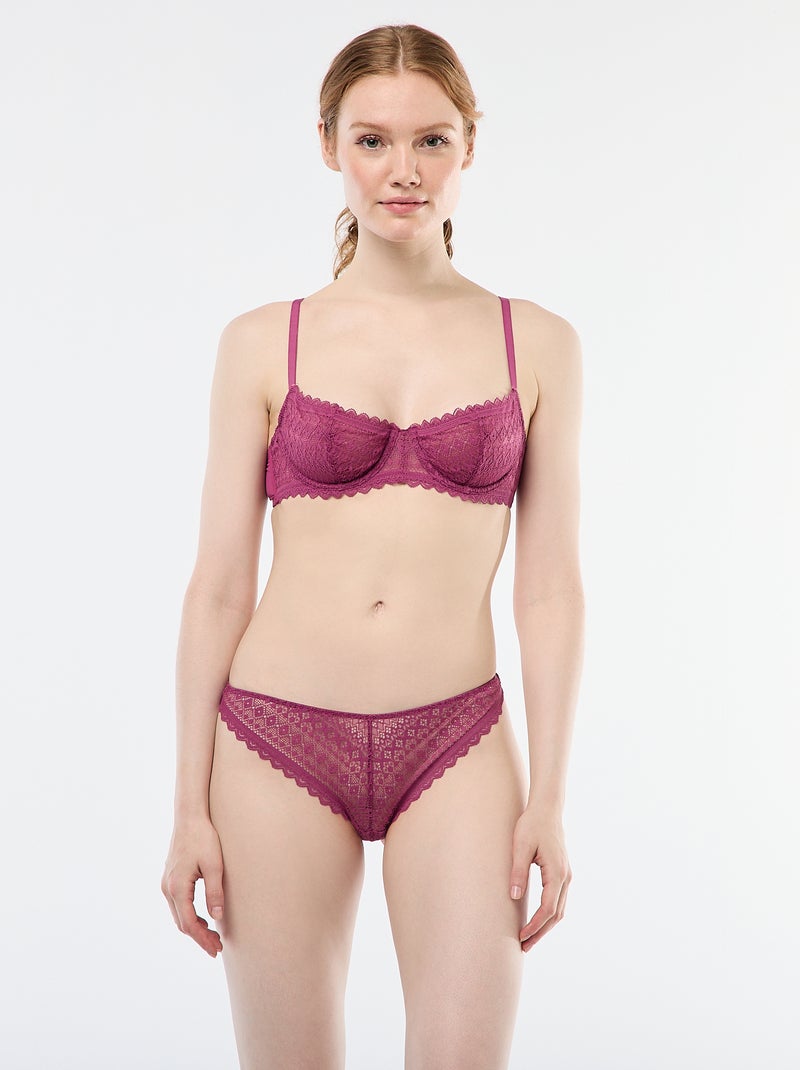 Soutien-gorge corbeille en dentelle Rose - Kiabi