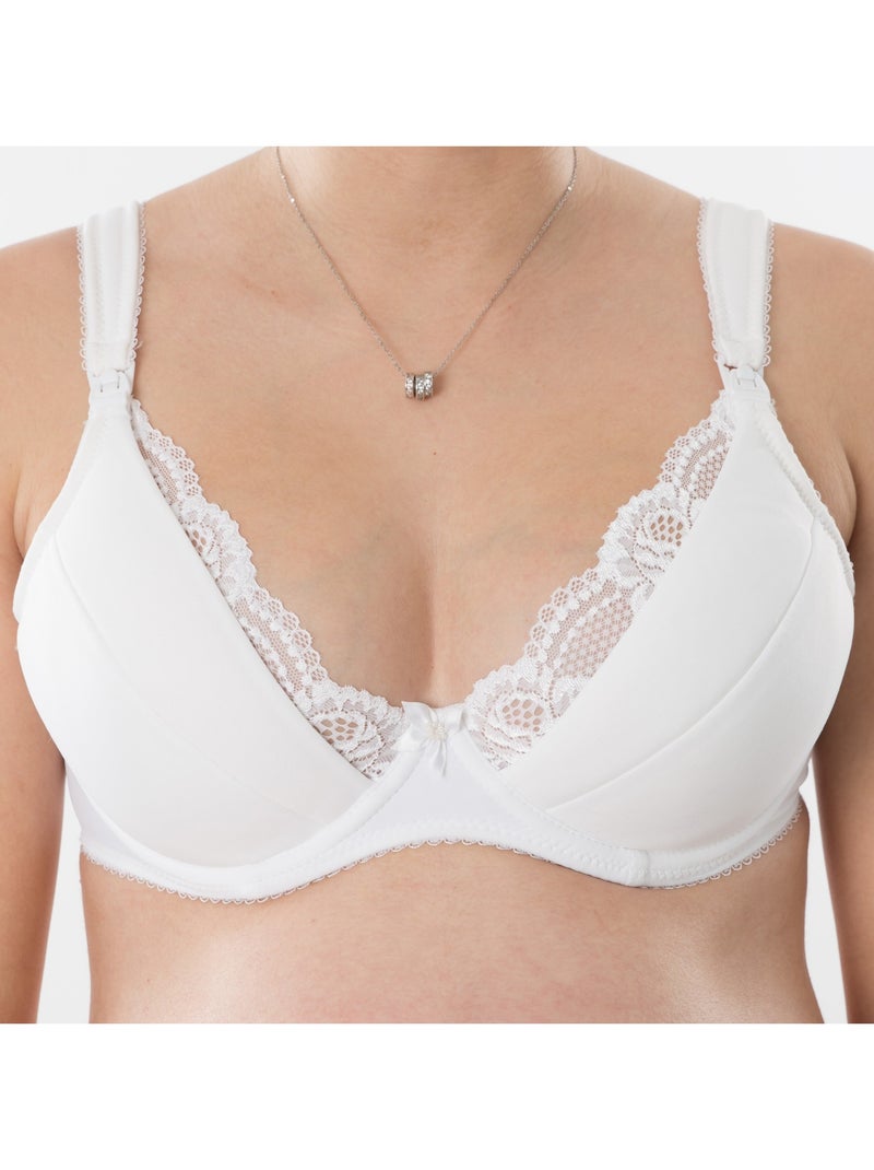 Soutien-gorge d'allaitement armatures souples princesse 'bogema' Blanc - Kiabi