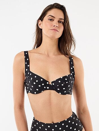 Soutien-gorge de bain corbeille motif pois