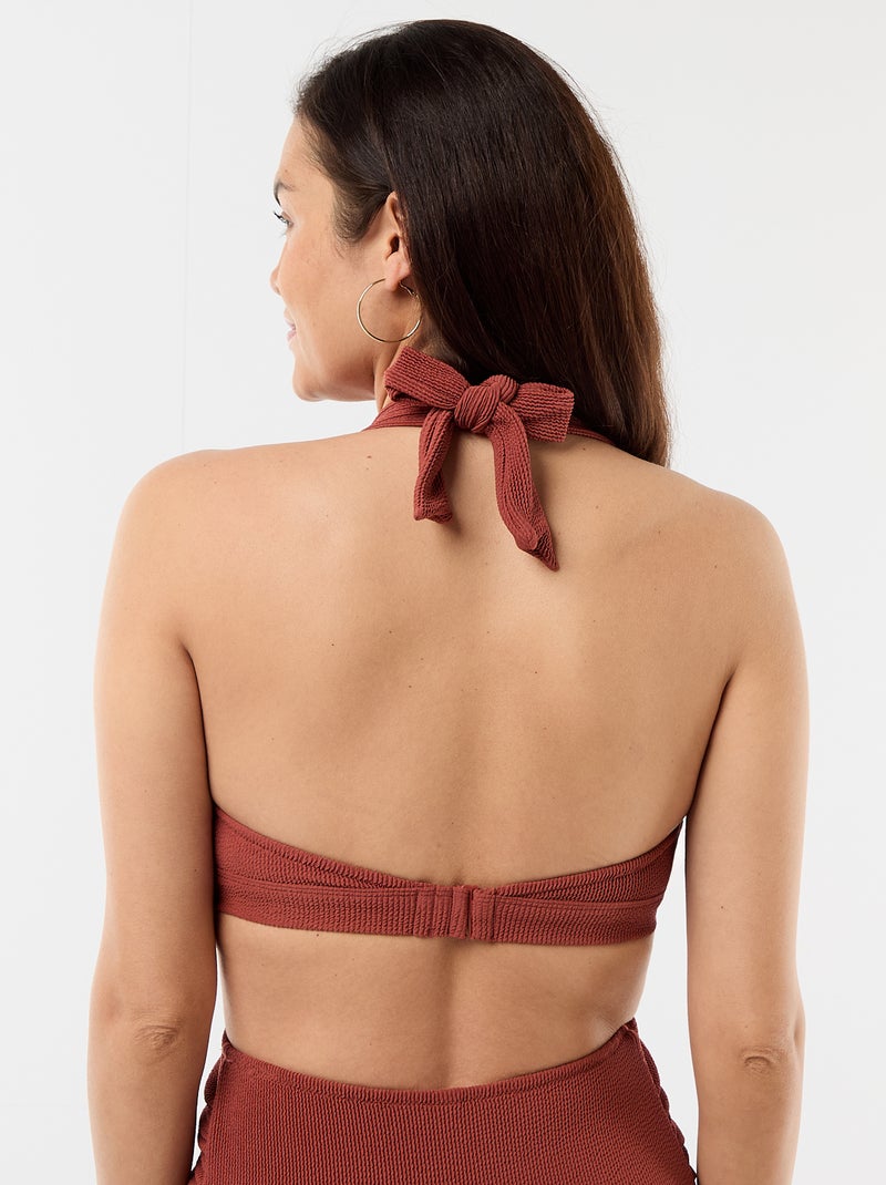 Soutien-gorge de bain maternité côtelé Marron - Kiabi