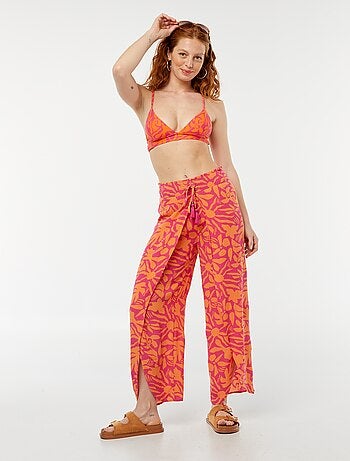 Soutien-gorge de bain triangle imprimé feuillage