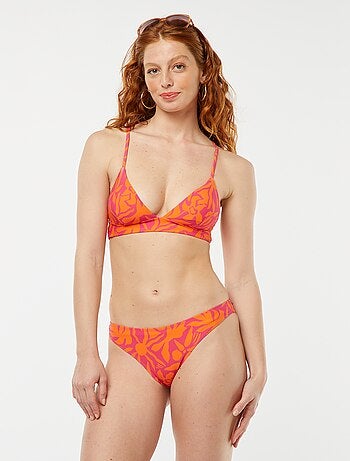 Soutien-gorge de bain triangle imprimé feuillage