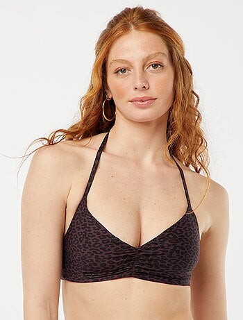 Soutien-gorge de bain triangle réversible léopard vs uni