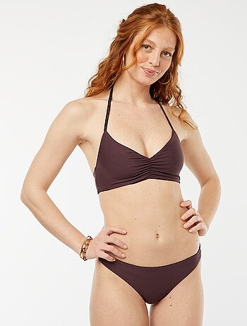 Soutien-gorge de bain triangle réversible léopard vs uni