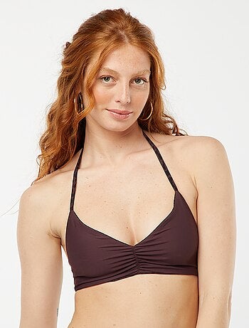 Soutien-gorge de bain triangle réversible léopard vs uni