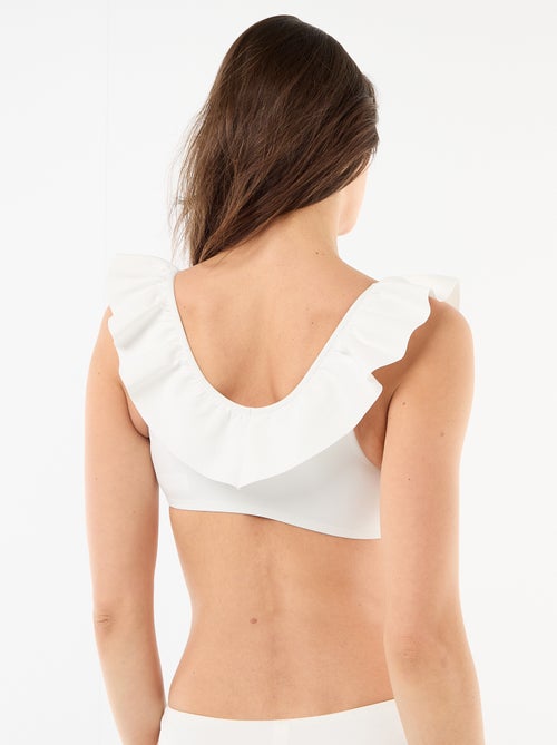 Soutien-gorge de bain volanté en microfibre souple - Kiabi