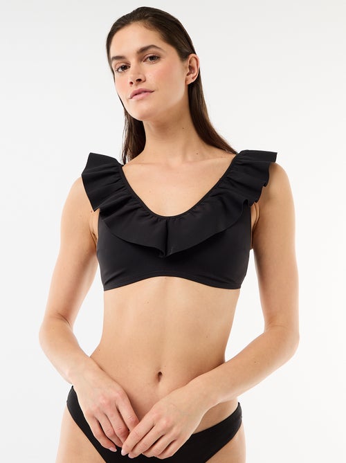 Soutien-gorge de bain volanté en microfibre souple - Kiabi