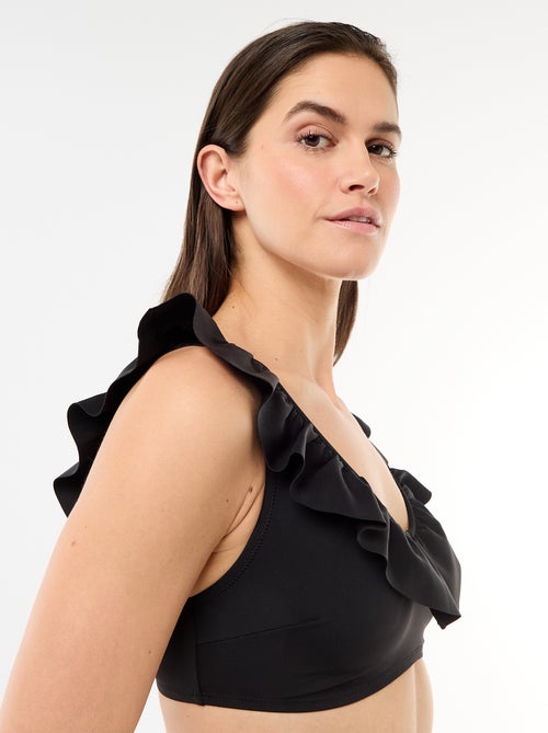 Soutien-gorge de bain volanté en microfibre souple - Kiabi