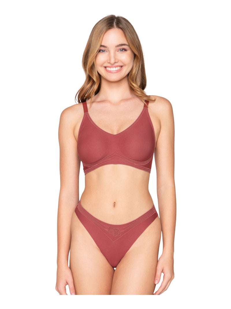 Soutien-gorge de sport contour silicone motion Bordeaux - Kiabi