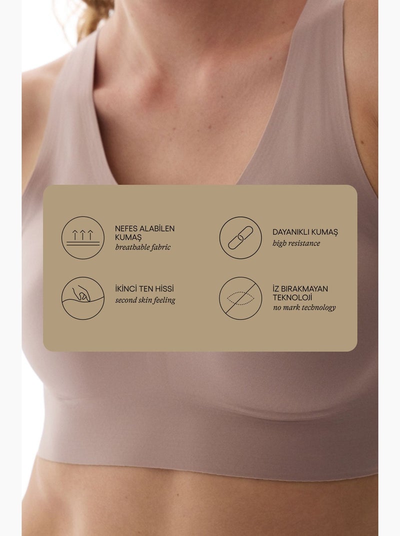 Soutien-gorge de sport zero feel à maintien moyen et coussinets amovibles penti Mauve - Kiabi