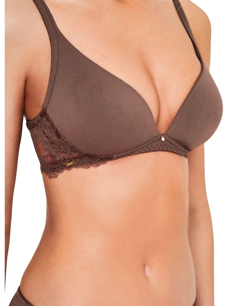 Soutien-gorge décolleté profond sans armatures renatta Marron - Kiabi