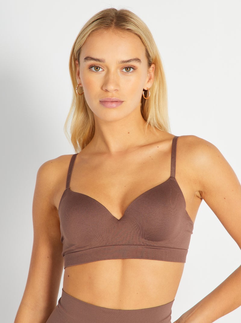 Soutien-gorge effet push-up marron - Kiabi