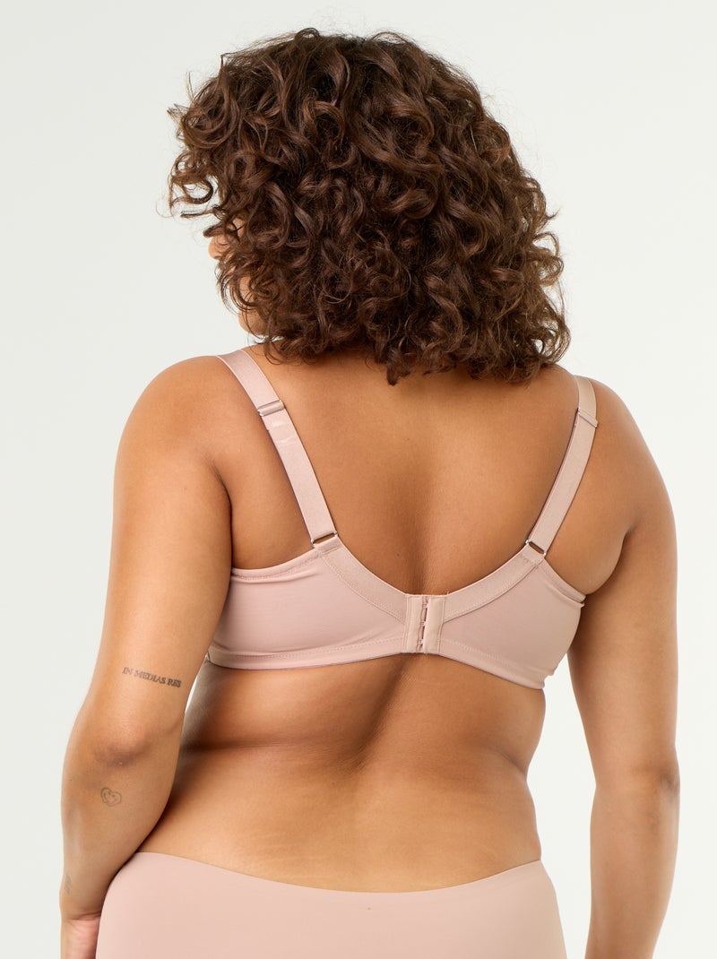 Soutien-gorge emboitant en dentelle Beige - Kiabi