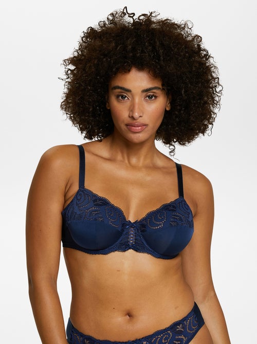Soutien-gorge en dentelle et microfibre 'Sans complexe' - Kiabi